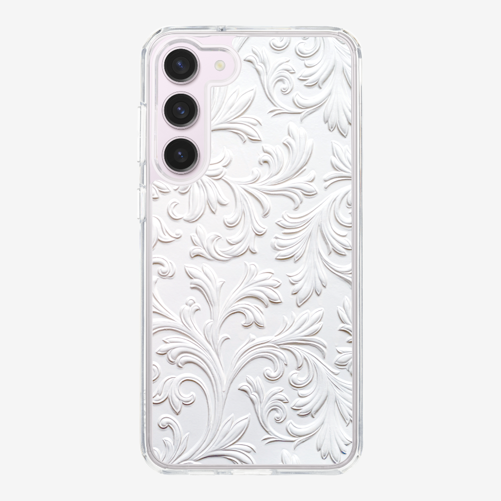 White Floral Pattern Phone Case