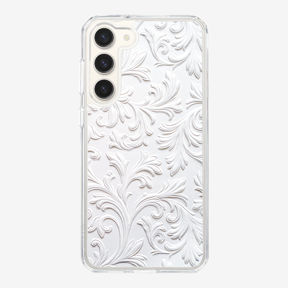 White Floral Pattern Phone Case