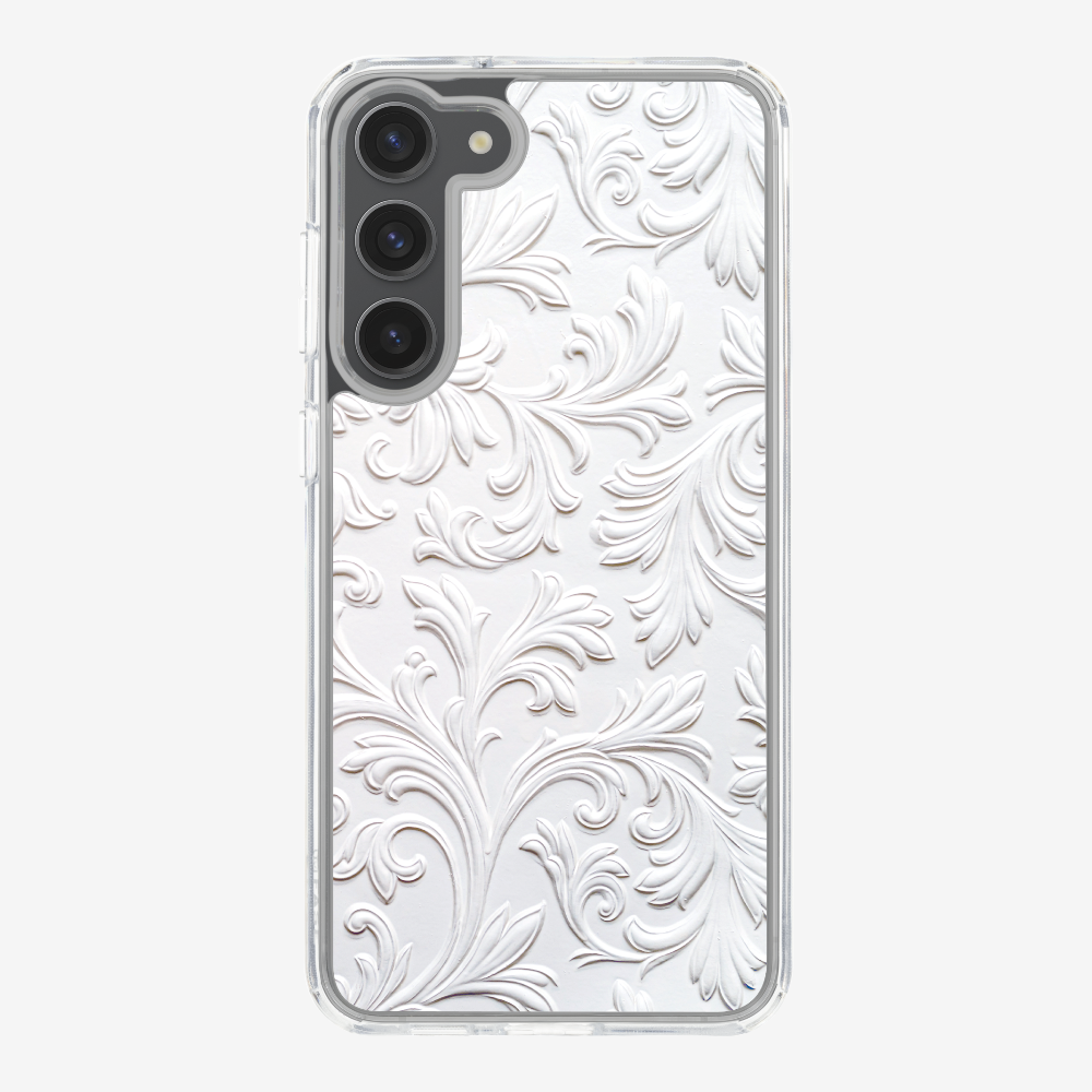 White Floral Pattern Phone Case