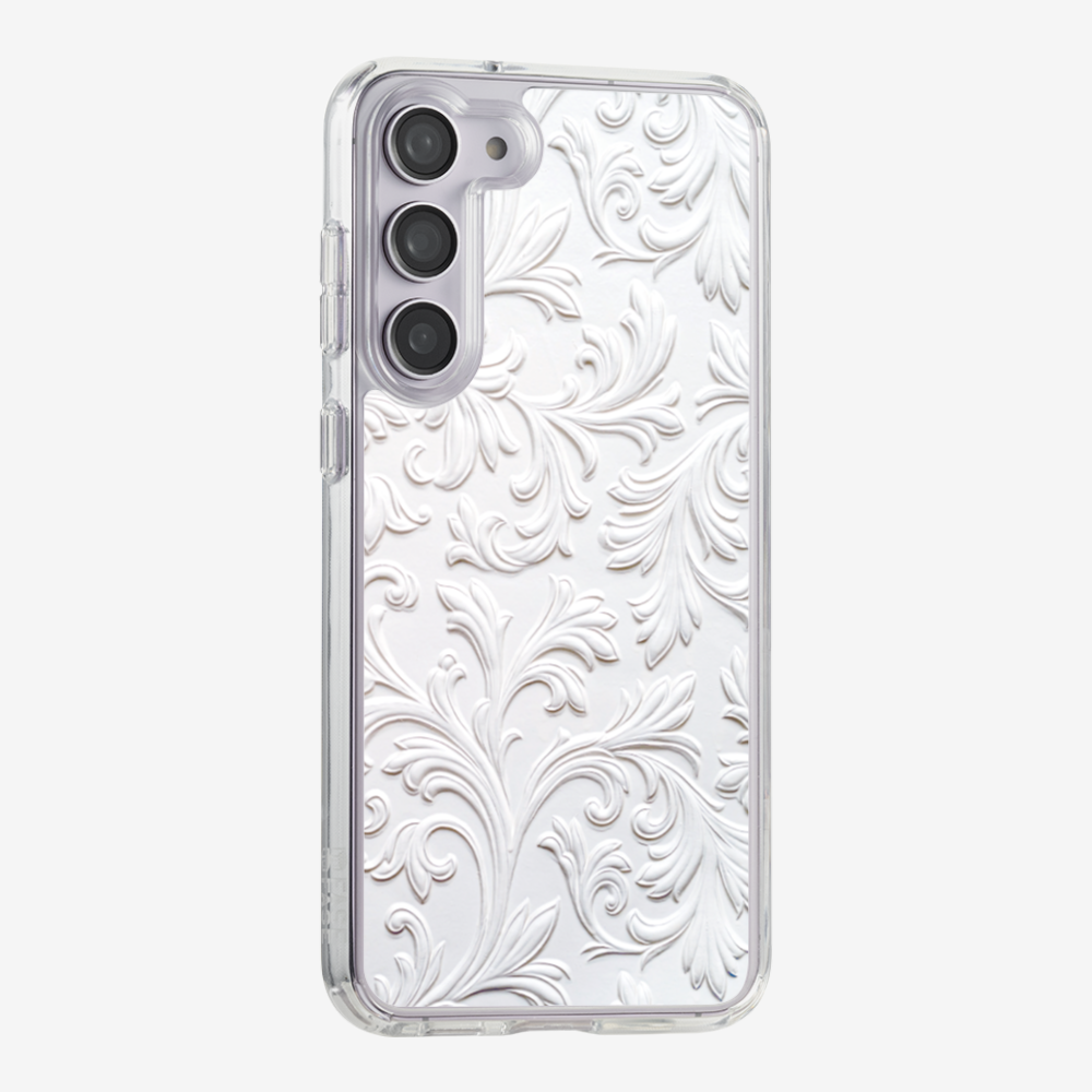 White Floral Pattern Phone Case