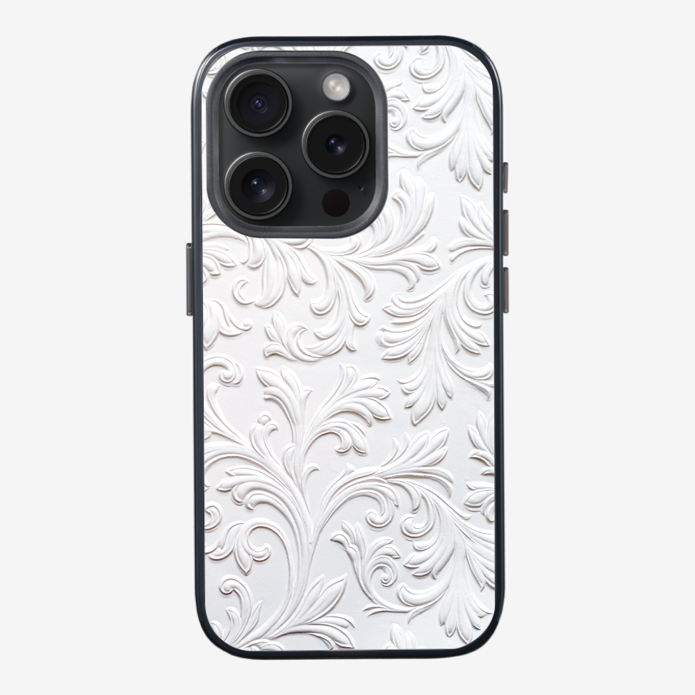 White Floral Pattern Phone Case