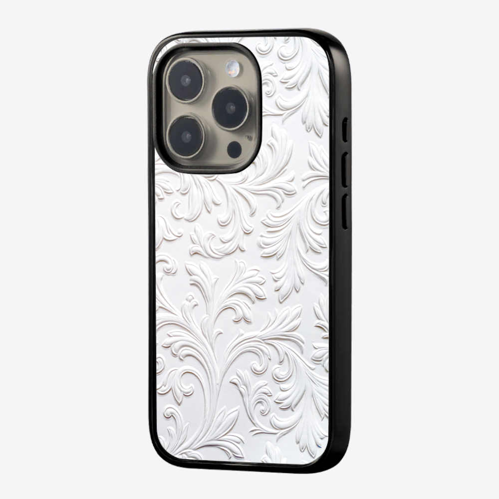 White Floral Pattern Phone Case