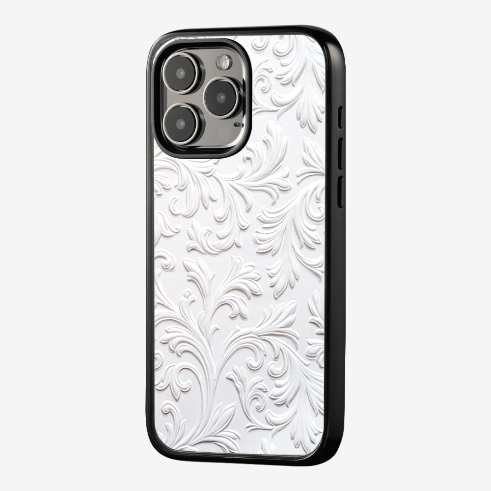 White Floral Pattern Phone Case