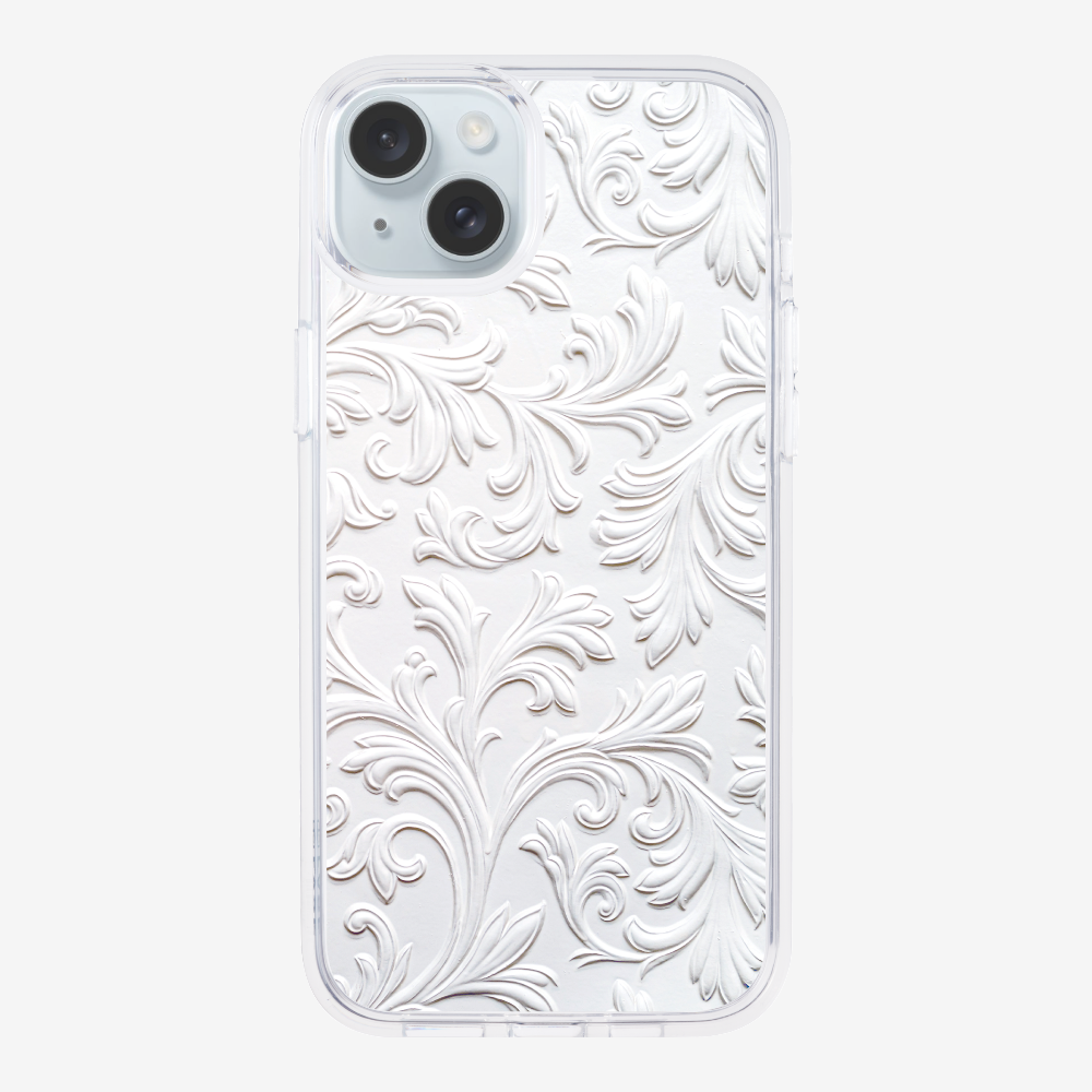 White Floral Pattern Phone Case