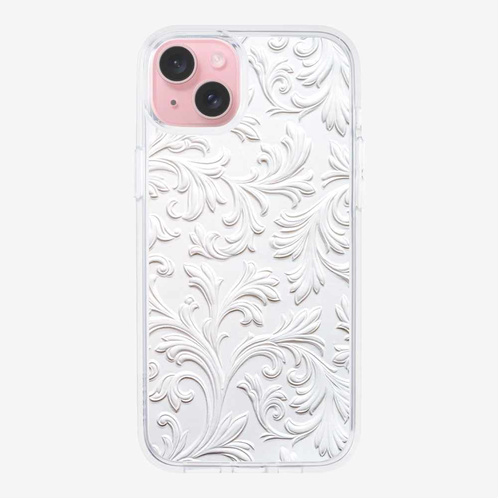 White Floral Pattern Phone Case