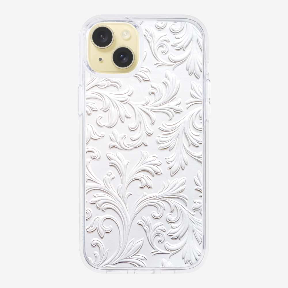 White Floral Pattern Phone Case