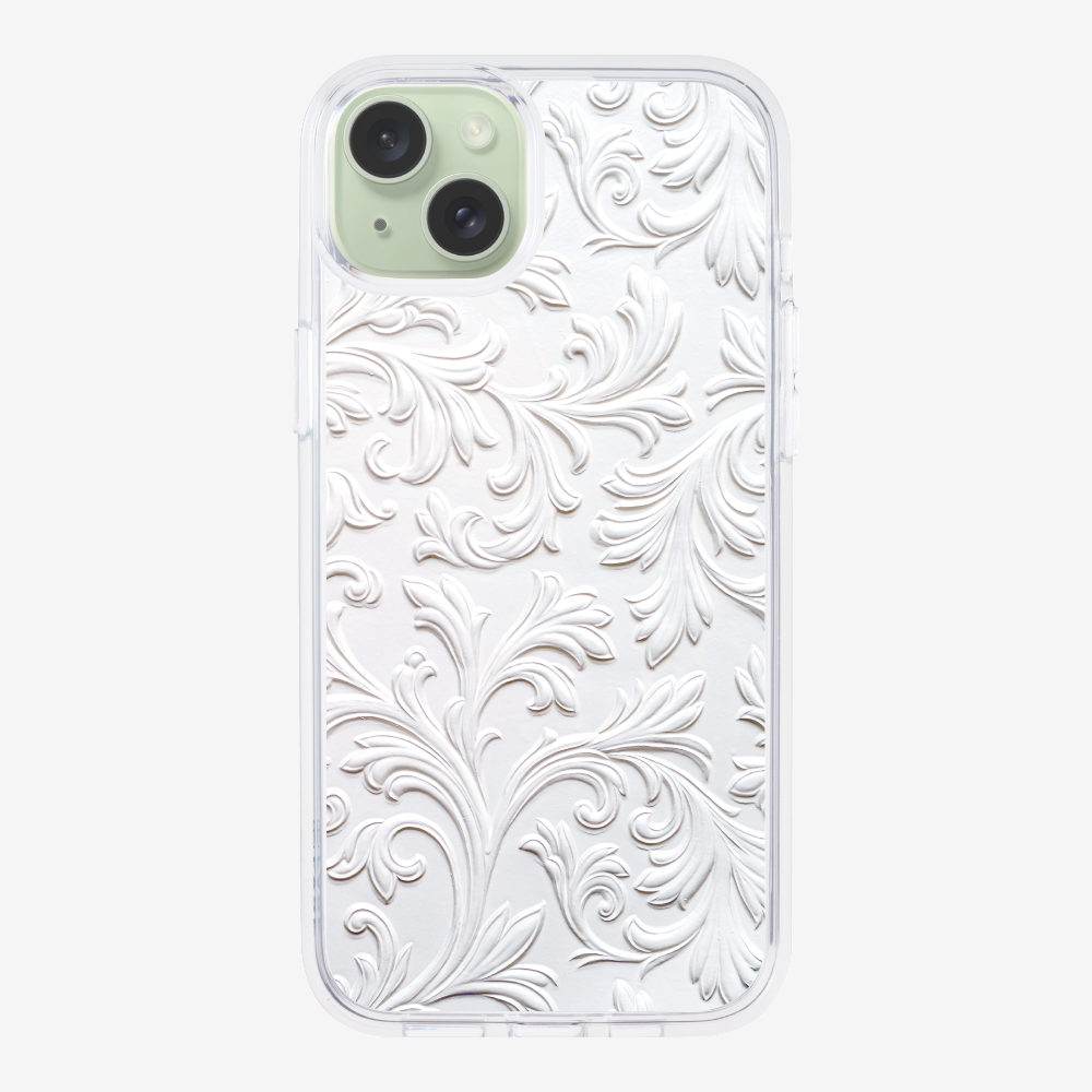 White Floral Pattern Phone Case