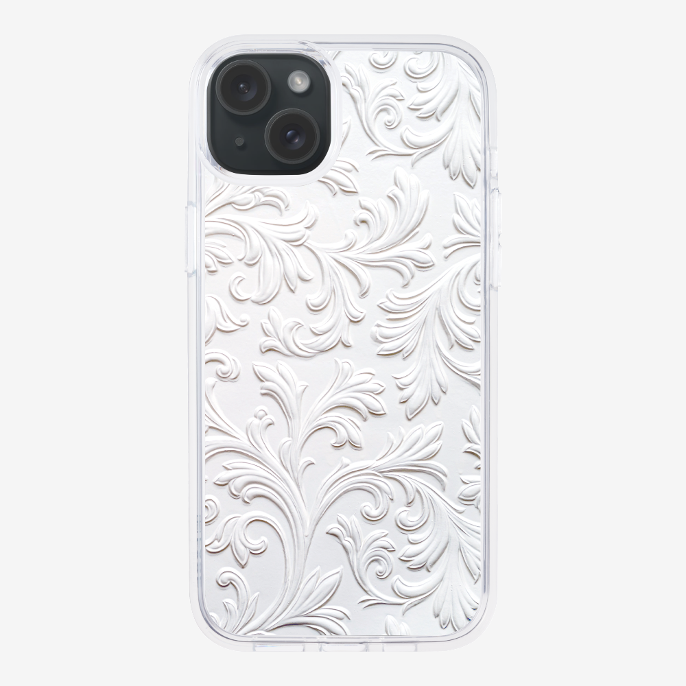 White Floral Pattern Phone Case