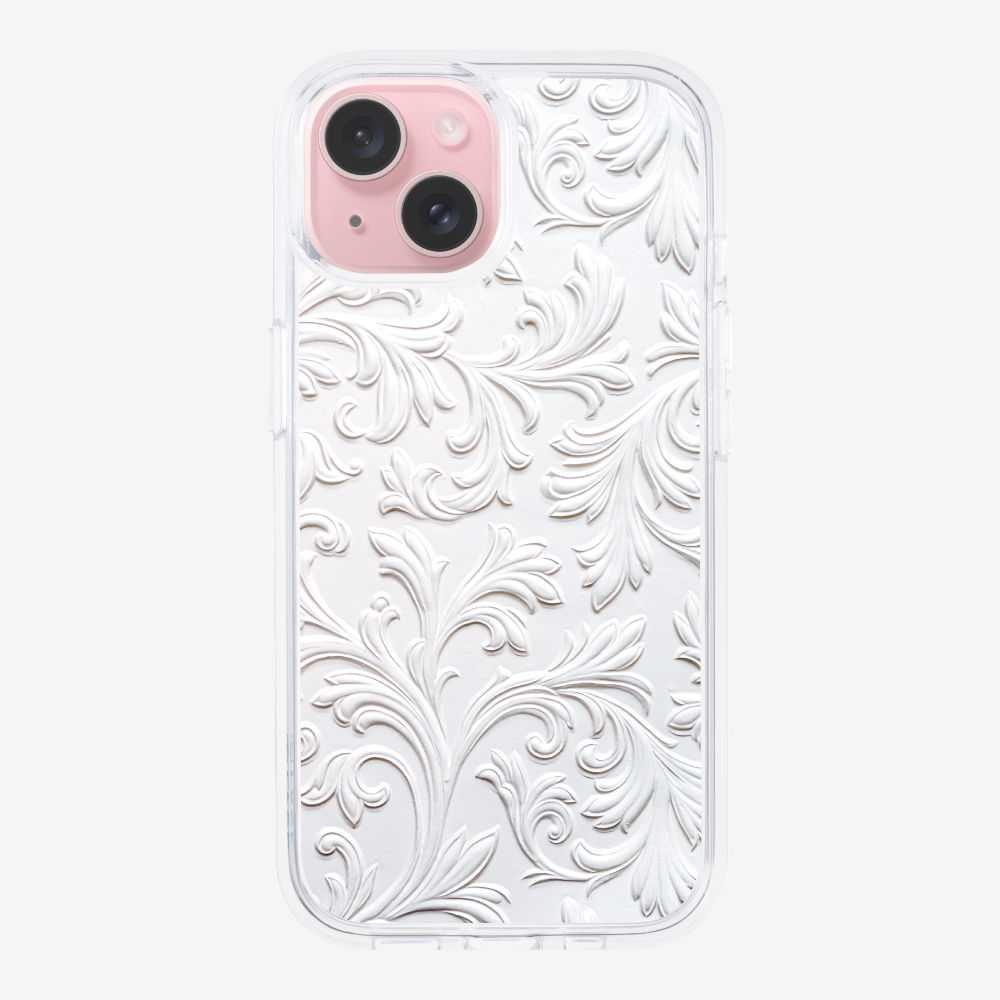 White Floral Pattern Phone Case