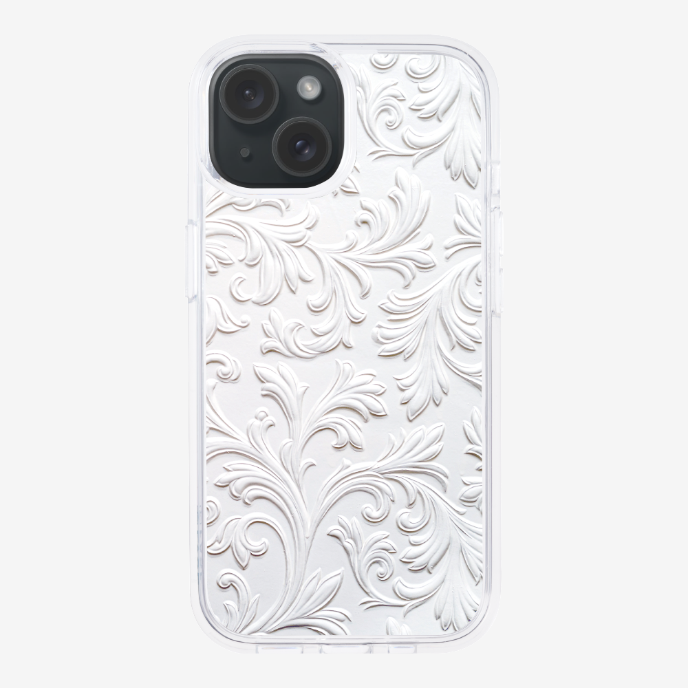 White Floral Pattern Phone Case