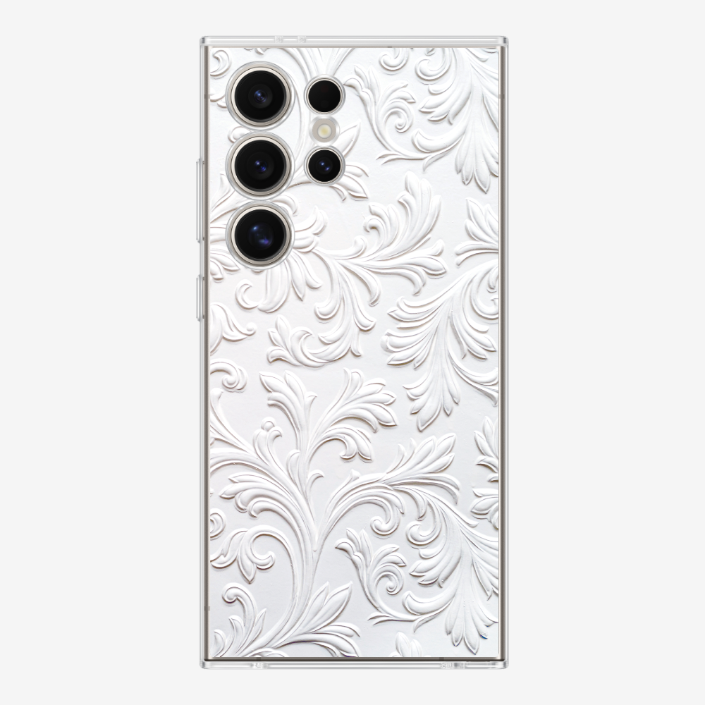 White Floral Pattern Phone Case