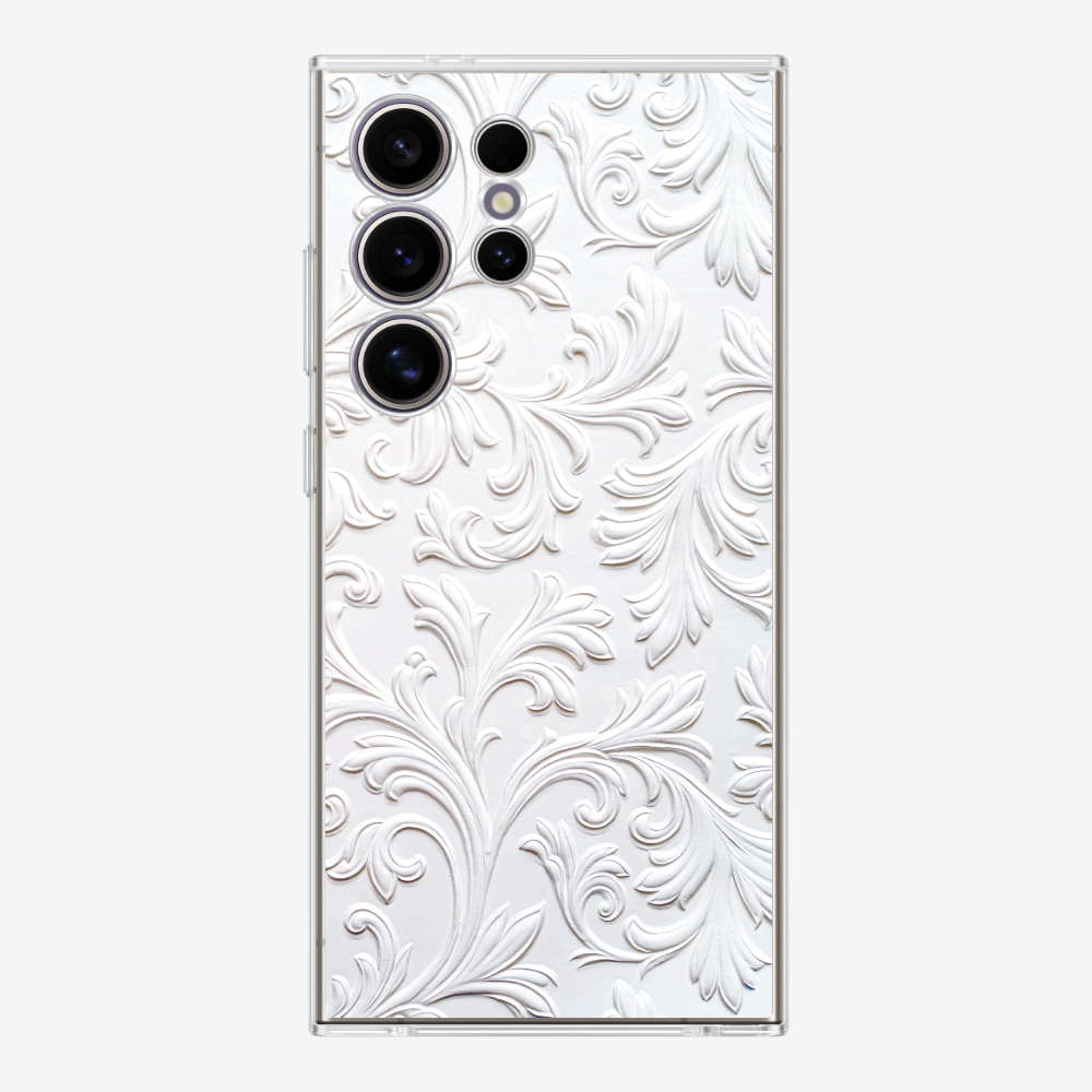 White Floral Pattern Phone Case