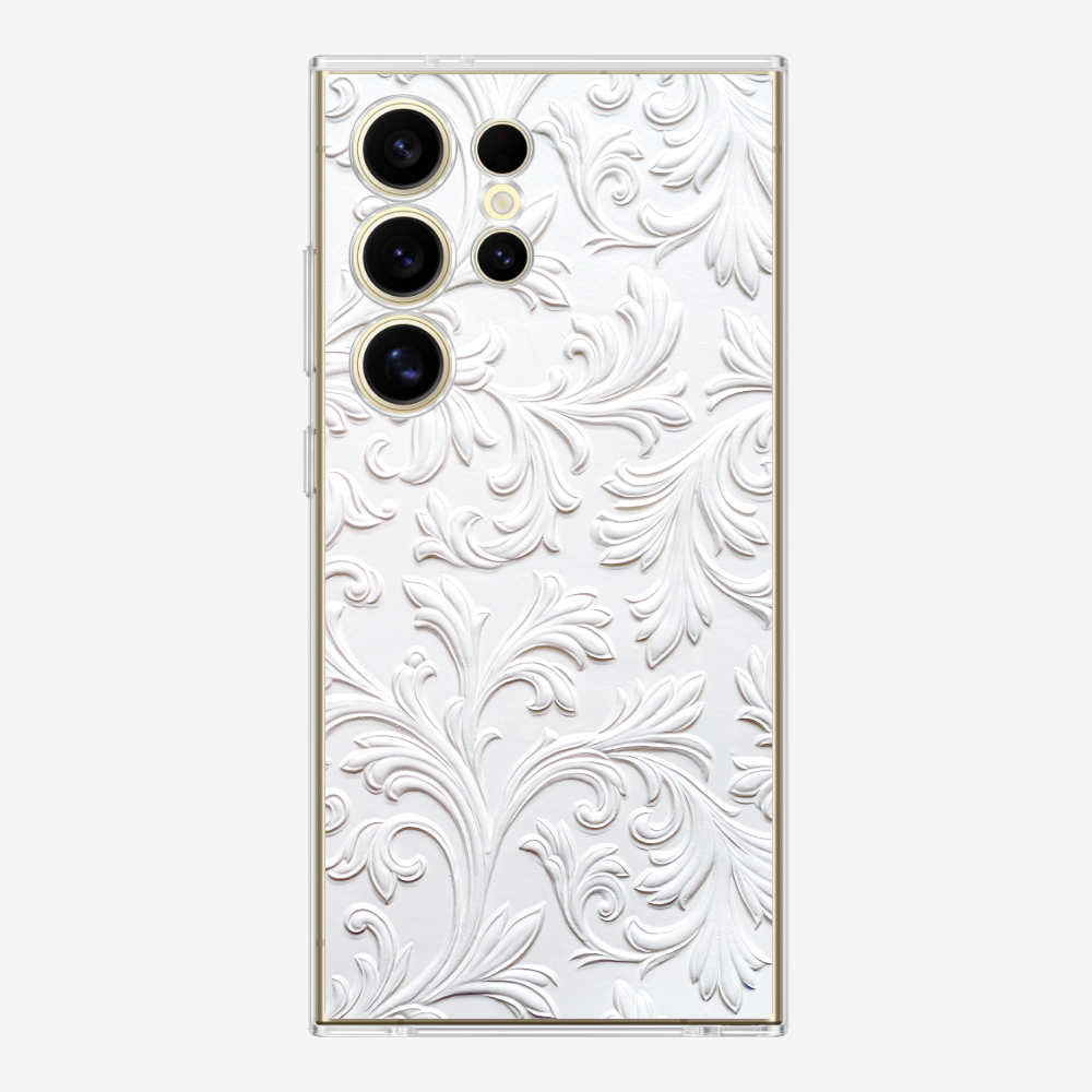 White Floral Pattern Phone Case