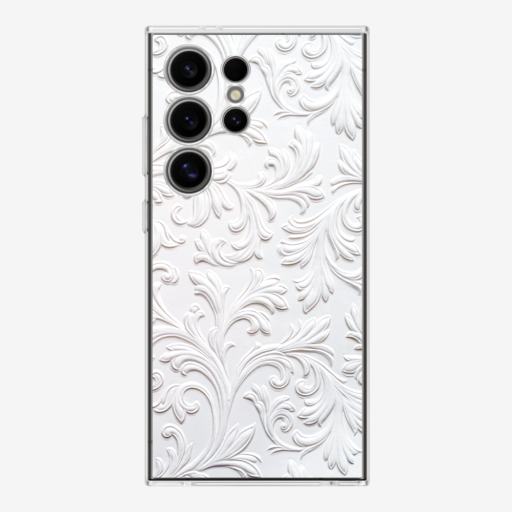White Floral Pattern Phone Case
