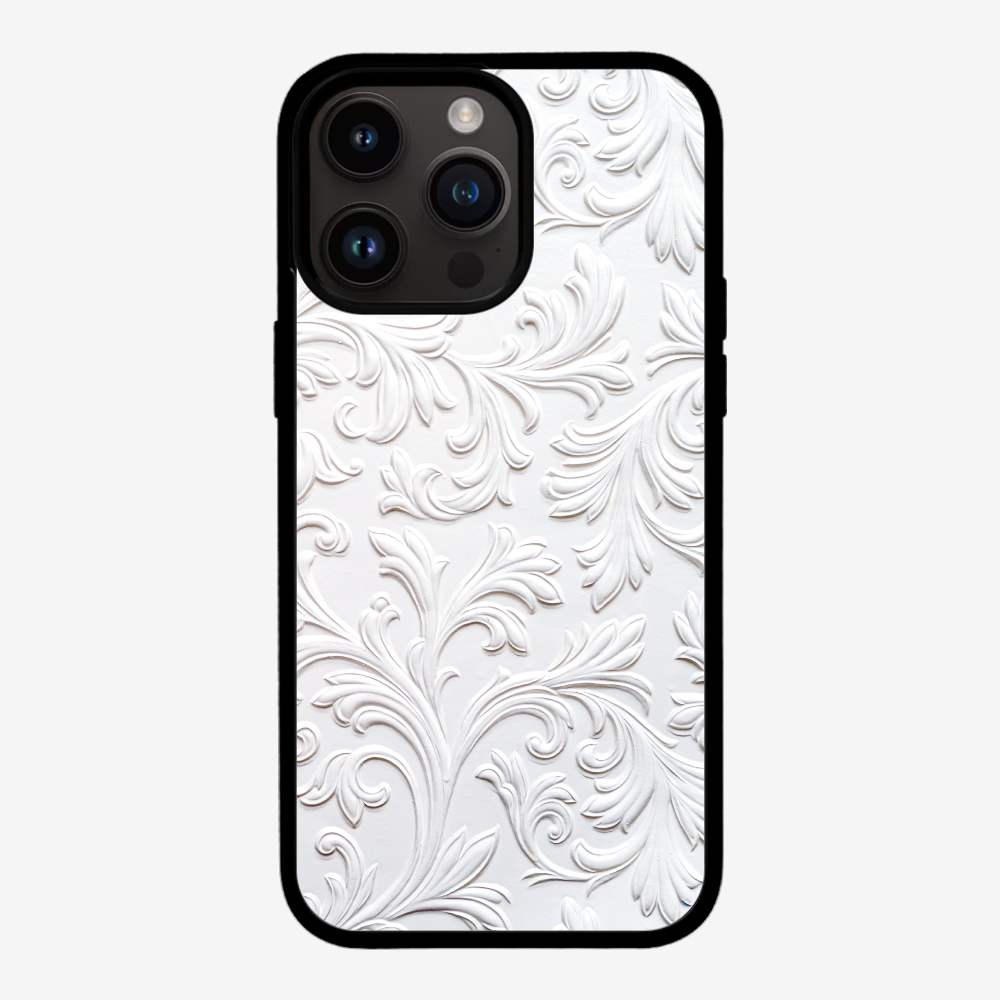 White Floral Pattern Phone Case