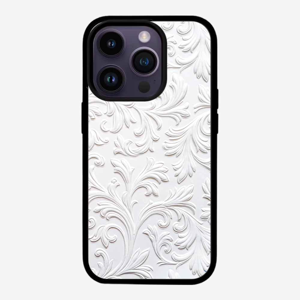 White Floral Pattern Phone Case