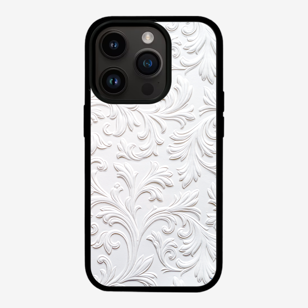 White Floral Pattern Phone Case
