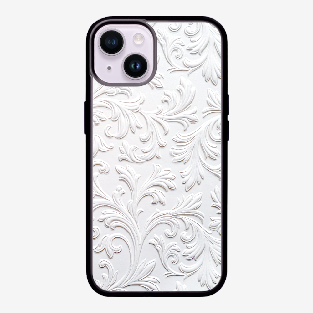White Floral Pattern Phone Case