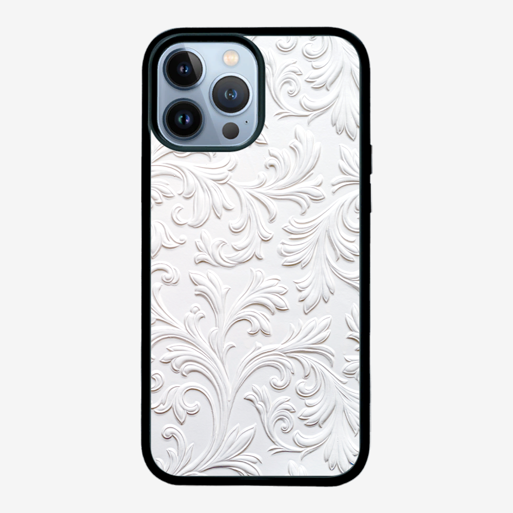 White Floral Pattern Phone Case