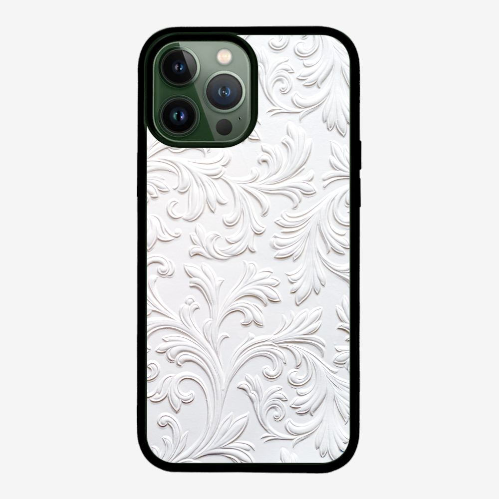 White Floral Pattern Phone Case