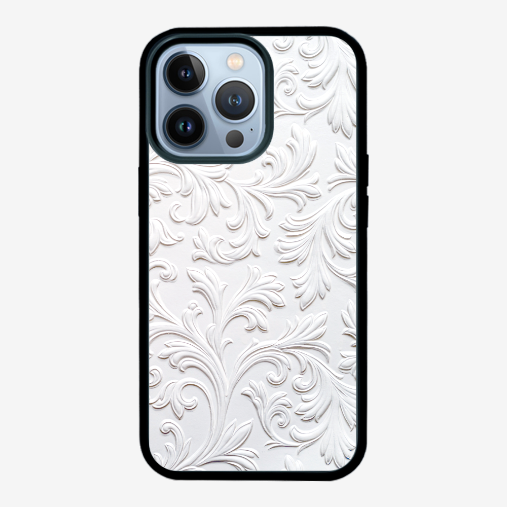 White Floral Pattern Phone Case