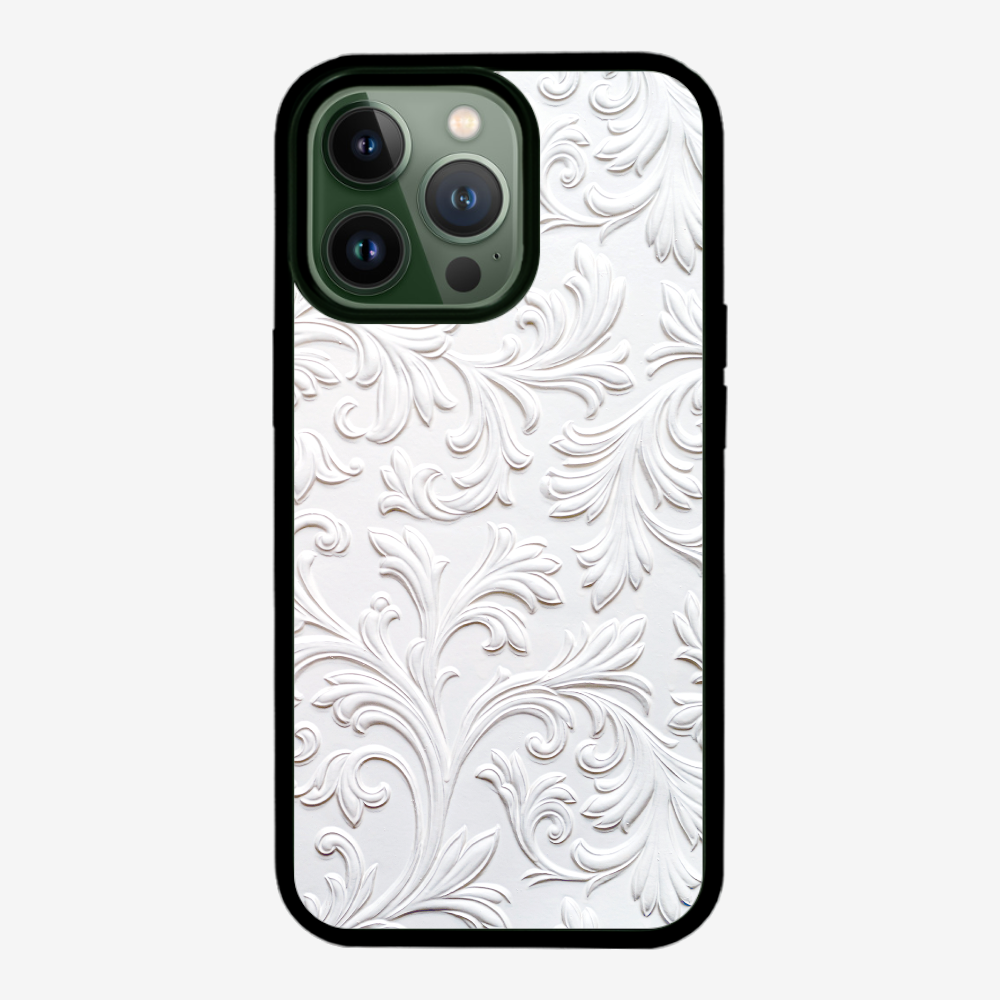 White Floral Pattern Phone Case