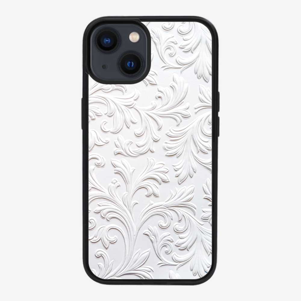 White Floral Pattern Phone Case