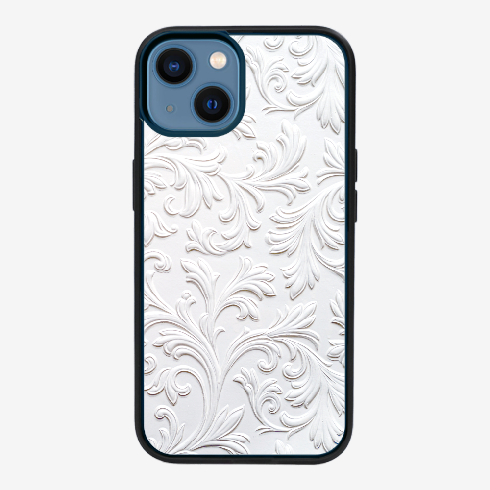 White Floral Pattern Phone Case