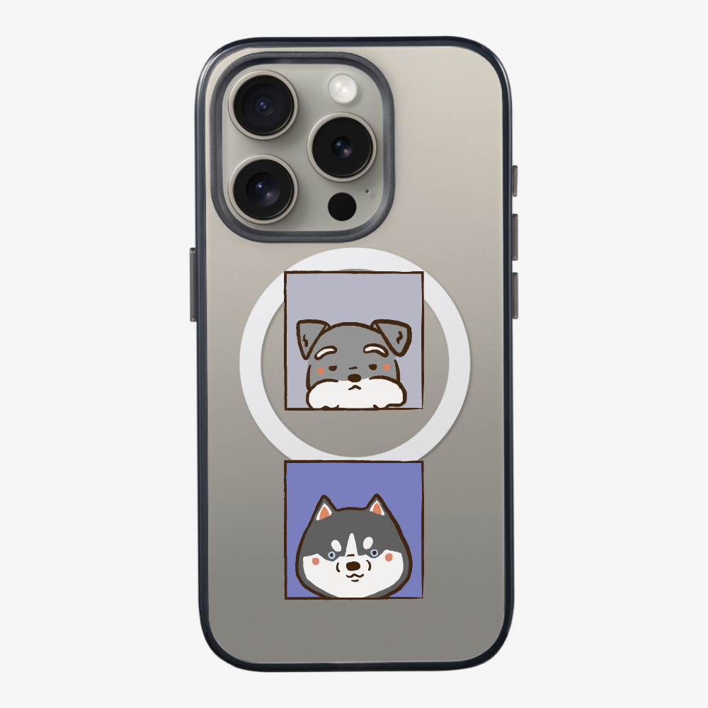 Schnauzer and Husky Phone Case