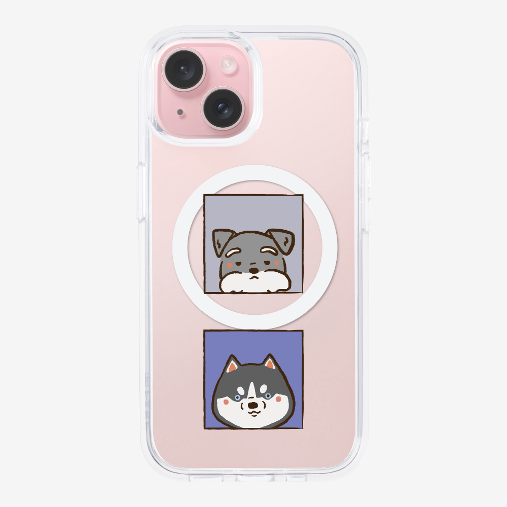 Schnauzer and Husky Phone Case