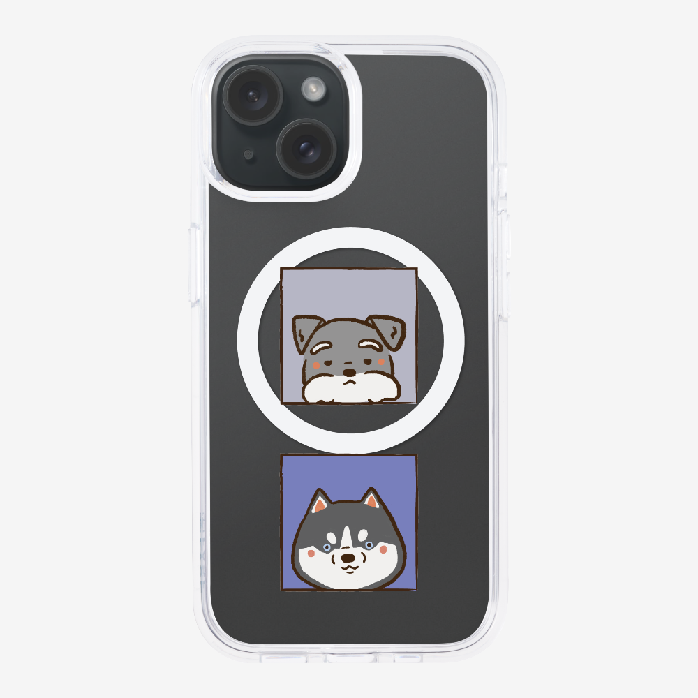 Schnauzer and Husky Phone Case