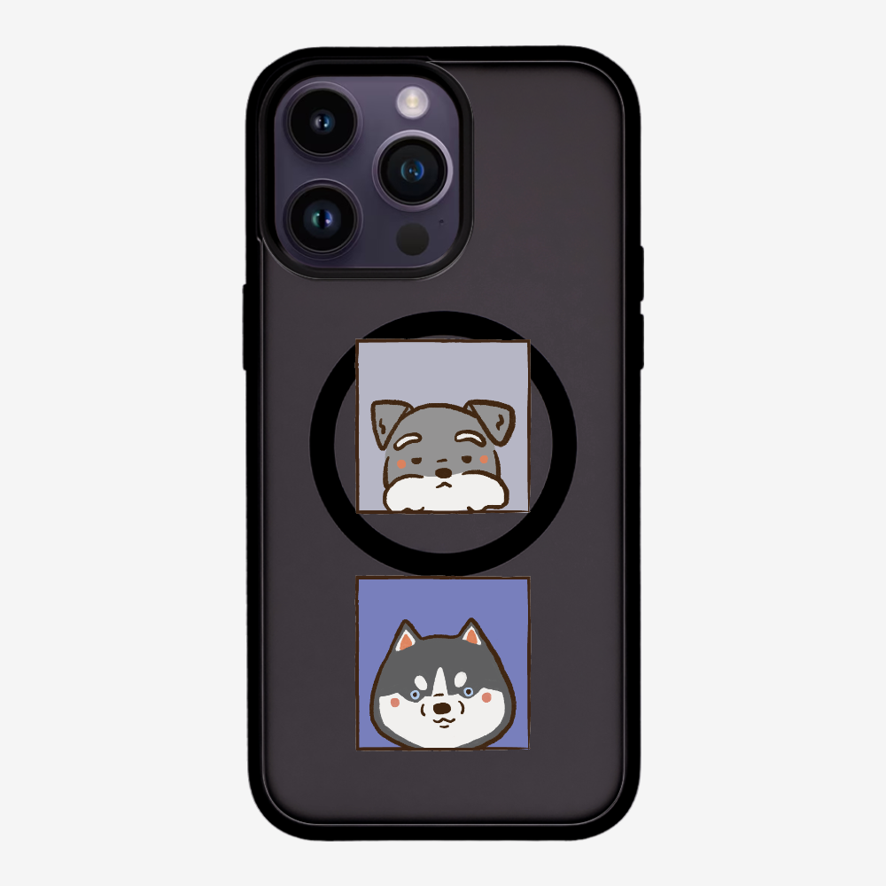 Schnauzer and Husky Phone Case