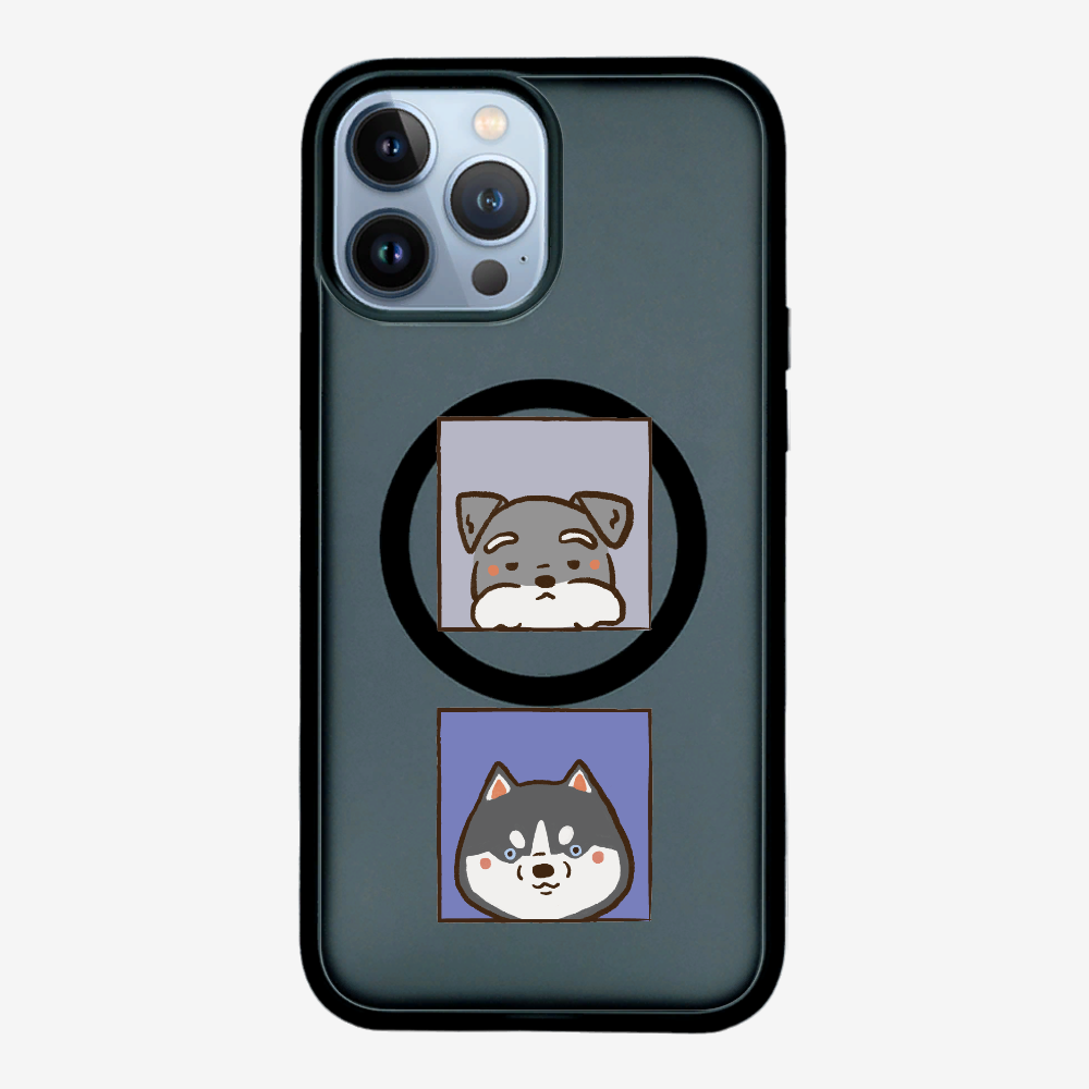 Schnauzer and Husky Phone Case