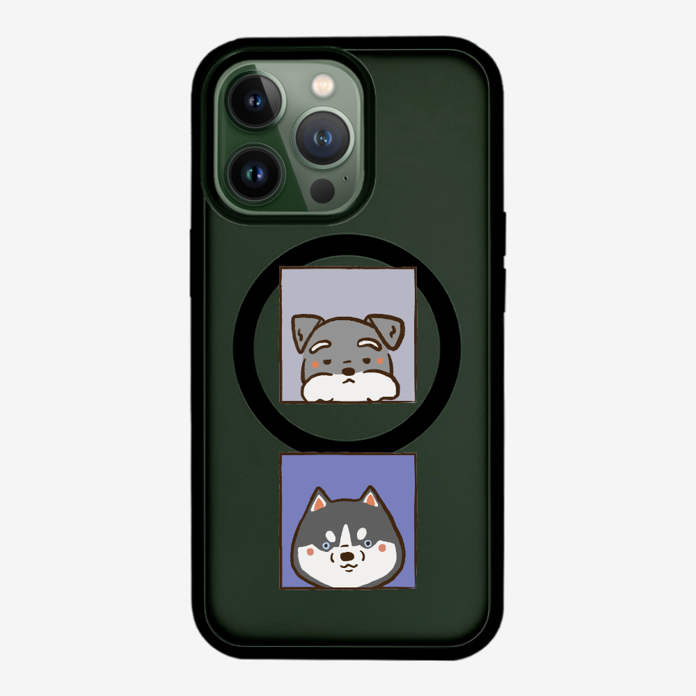 Schnauzer and Husky Phone Case