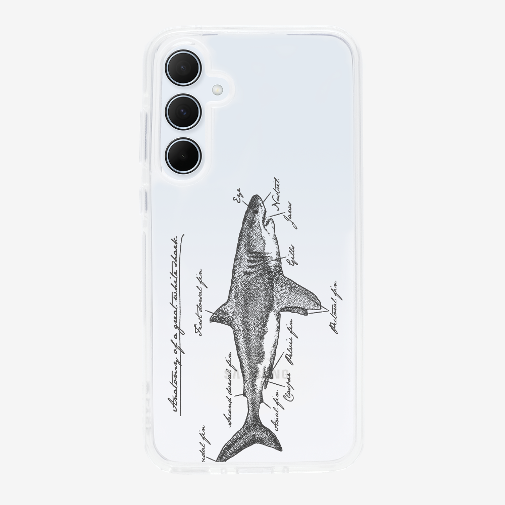 Anatomy of a Great White Shark Phone Case