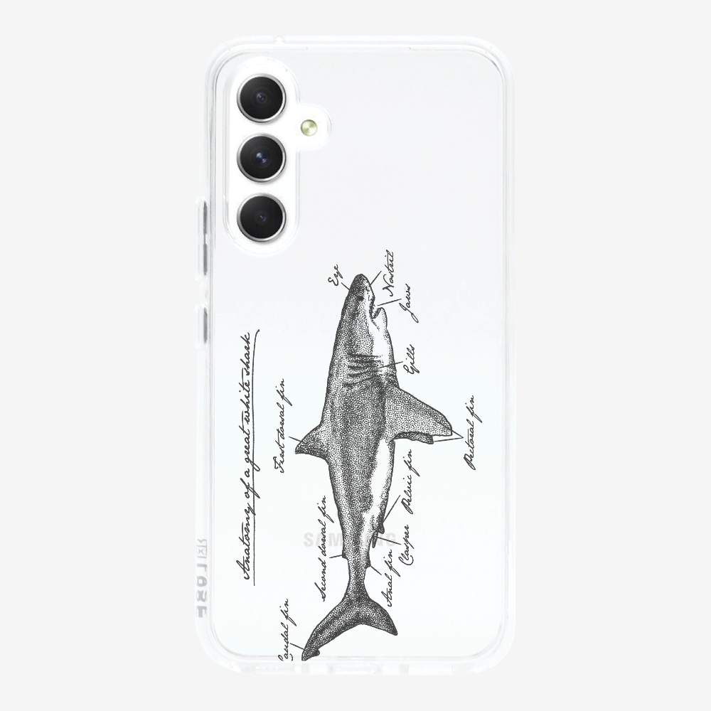 Anatomy of a Great White Shark Phone Case