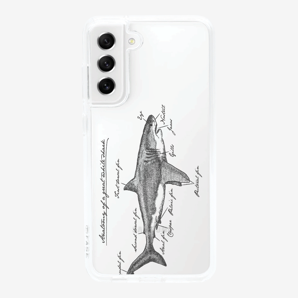 Anatomy of a Great White Shark Phone Case