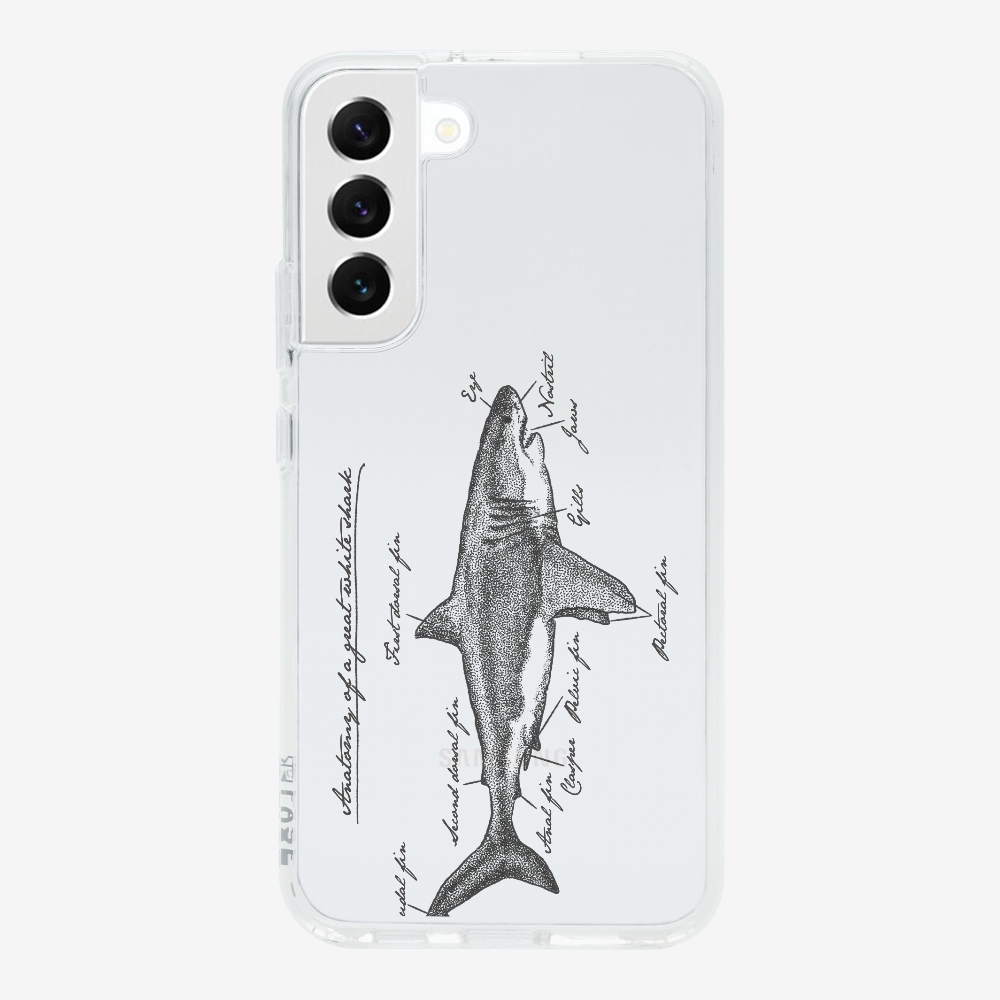 Anatomy of a Great White Shark Phone Case