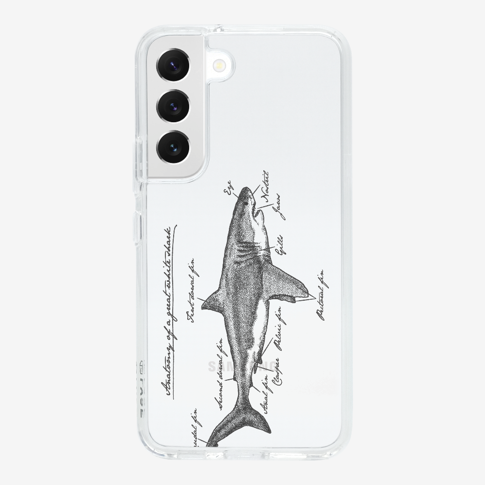 Anatomy of a Great White Shark Phone Case