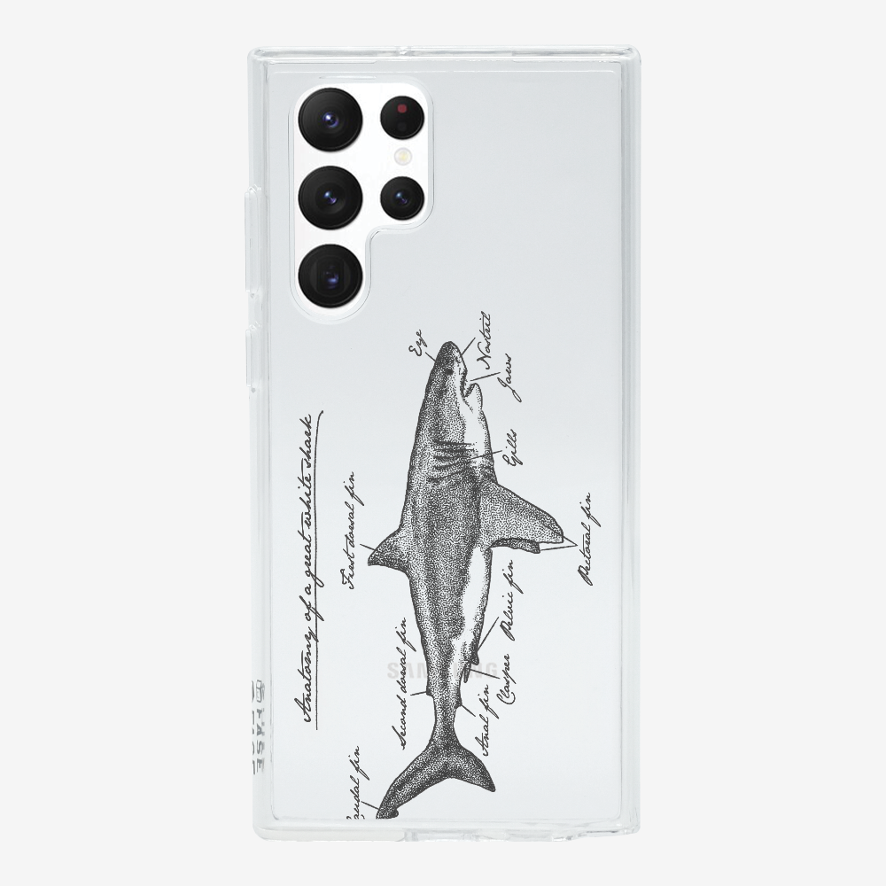 Anatomy of a Great White Shark Phone Case