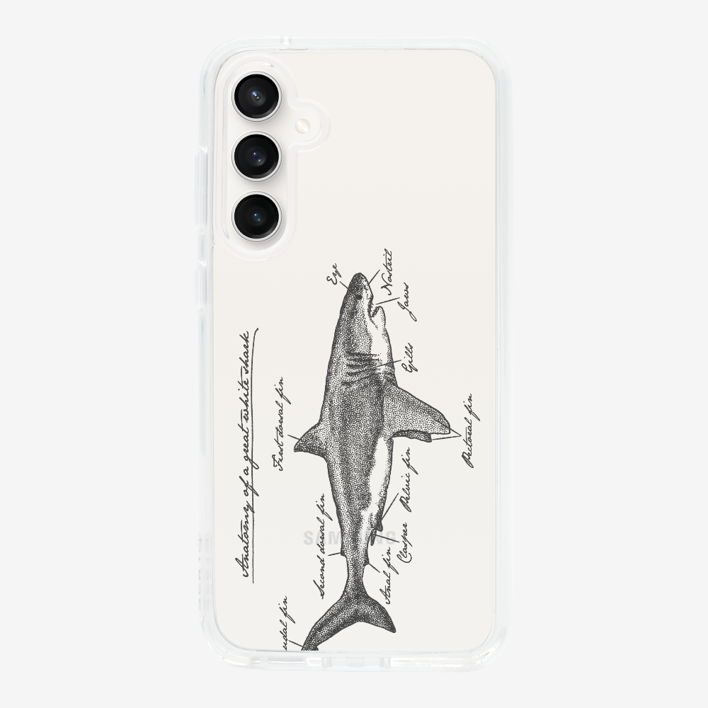 Anatomy of a Great White Shark Phone Case
