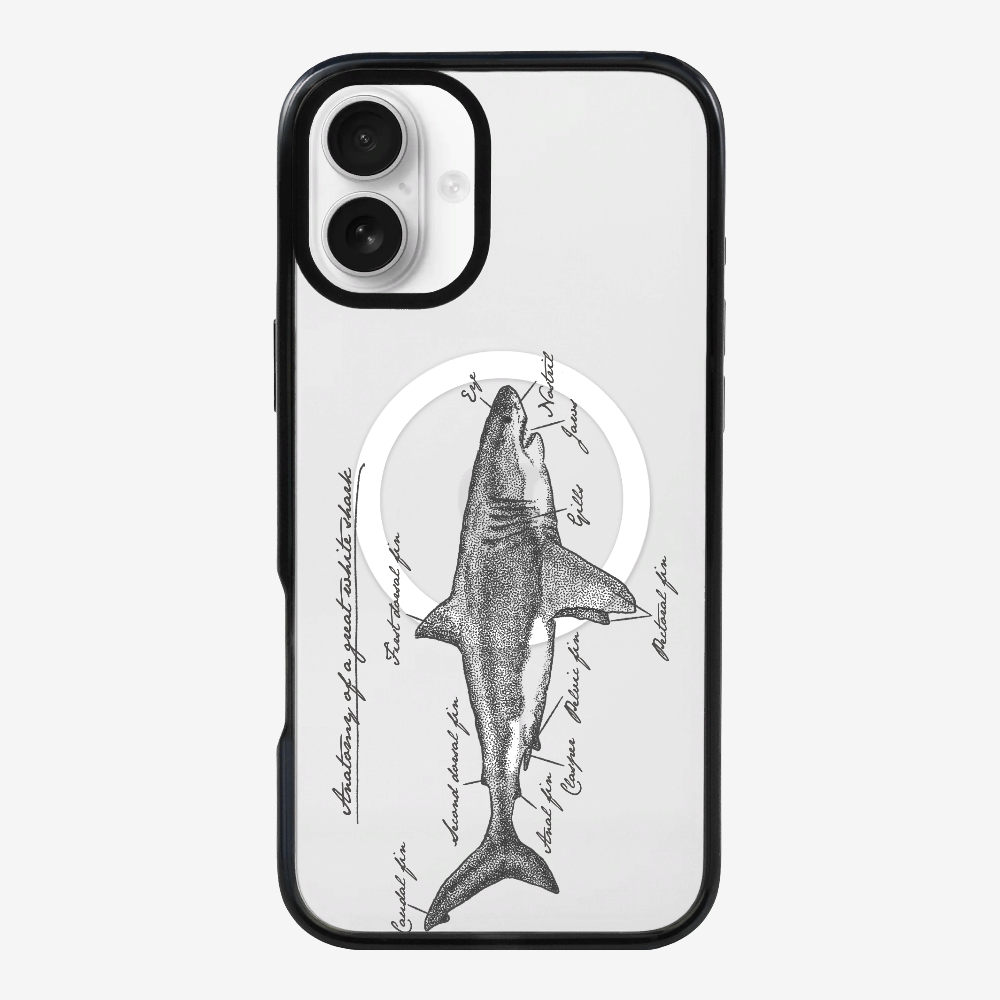 Anatomy of a Great White Shark Phone Case