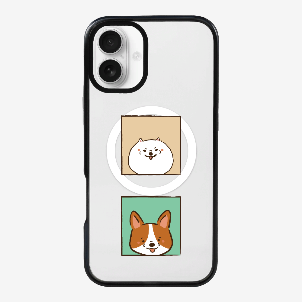 Pomeranian and Corgi Phone Case