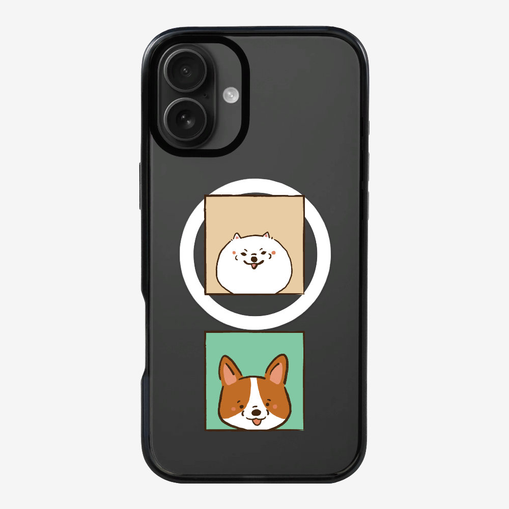 Pomeranian and Corgi Phone Case