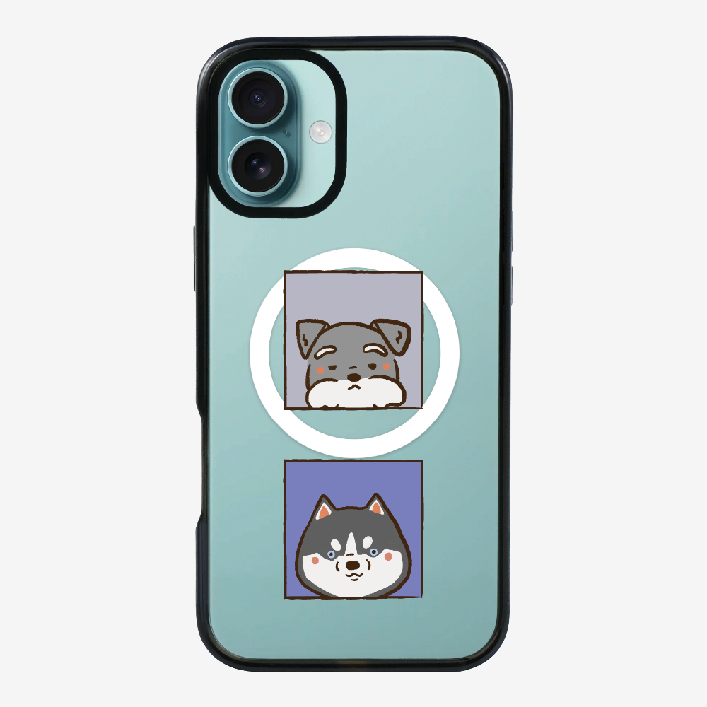 Schnauzer and Husky Phone Case