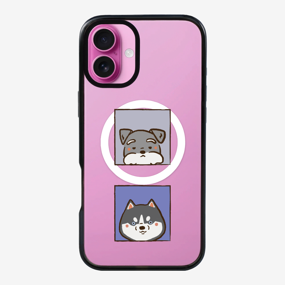 Schnauzer and Husky Phone Case