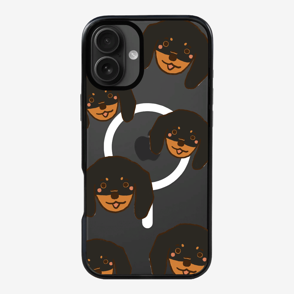 Black Dachshund Wonderland Phone Case