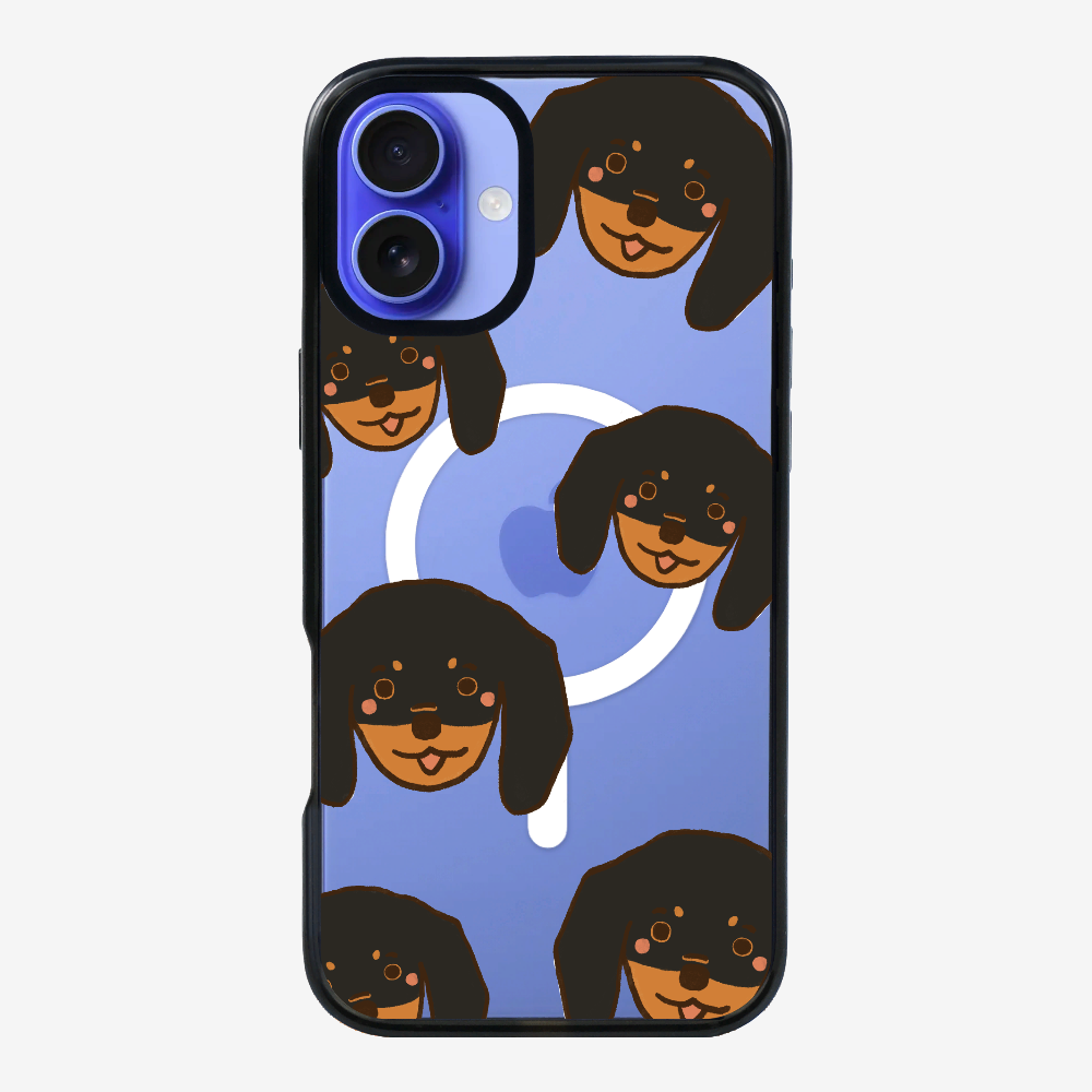 Black Dachshund Wonderland Phone Case