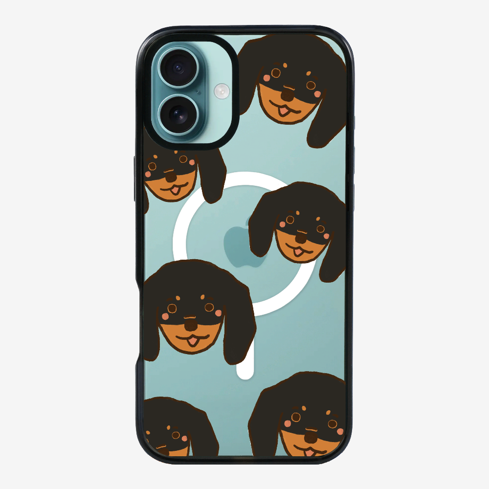 Black Dachshund Wonderland Phone Case