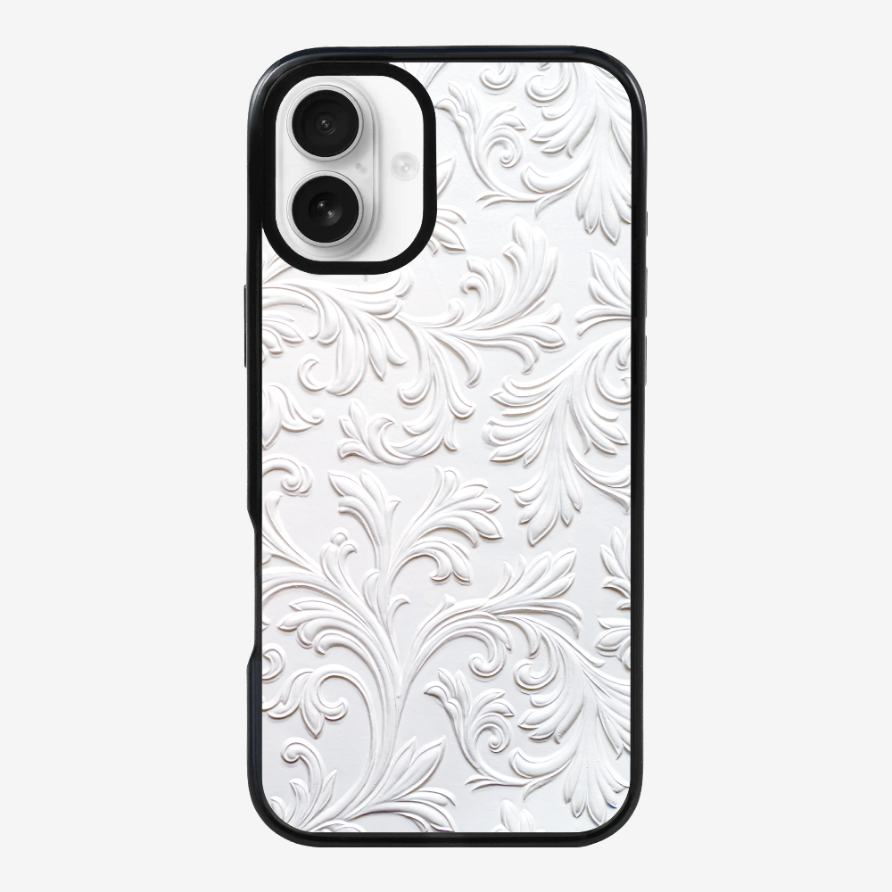 White Floral Pattern Phone Case